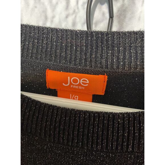 NEW Joe Fresh Size Large Black Sparkle Sweater - Picture 5 of 6